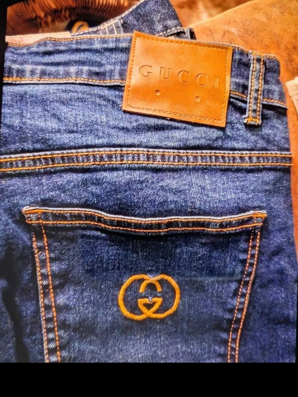 GUCCI Men’s Embroidered Distressed Jeans – Size 36 – Alessandro Michele – NEW